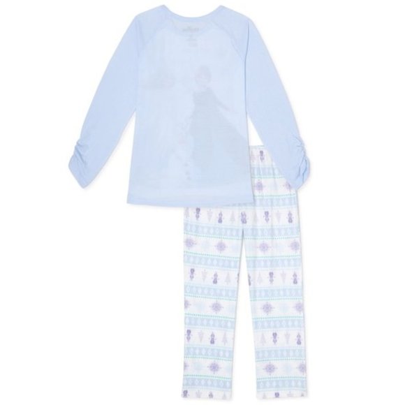 Girls FROZEN "Just Add Sparkle" Pajama Set Size Sm 6/6X   Top Fleece Pants NWT - Picture 2 of 3